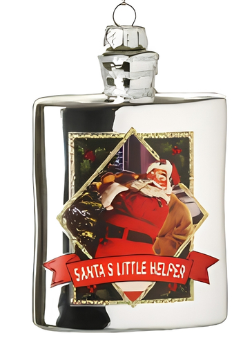 Santa'S Little Helper Hip Flask Bauble - Heaven Sends